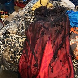 a beautiful red and black dress used from prom